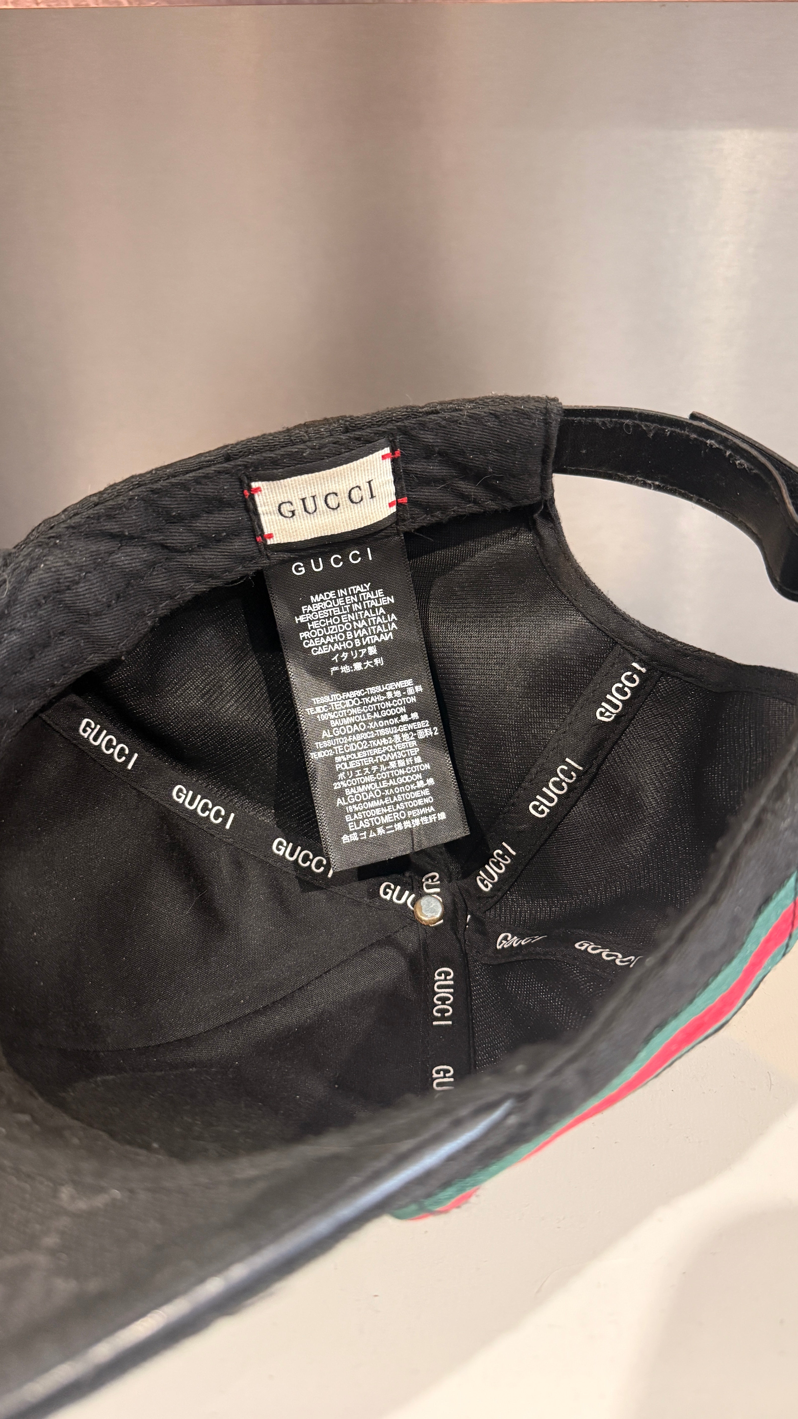 Casquette Gucci GG Noir – Bande Web Iconique