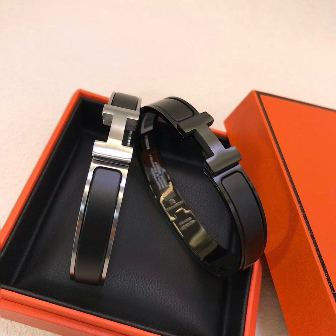 Bracelets Hermès H Noir & Argent