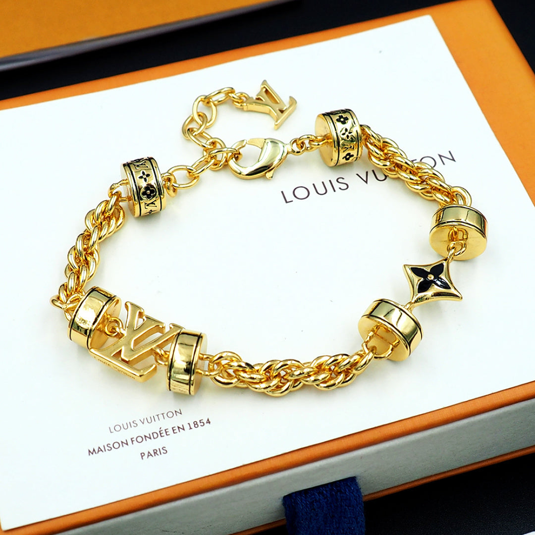 Bracelet Premium Doré Monogram Élégance