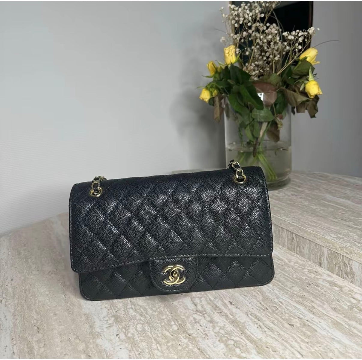 Sac Chanel Classique Noir Matelassé – Chaîne Gold Premium