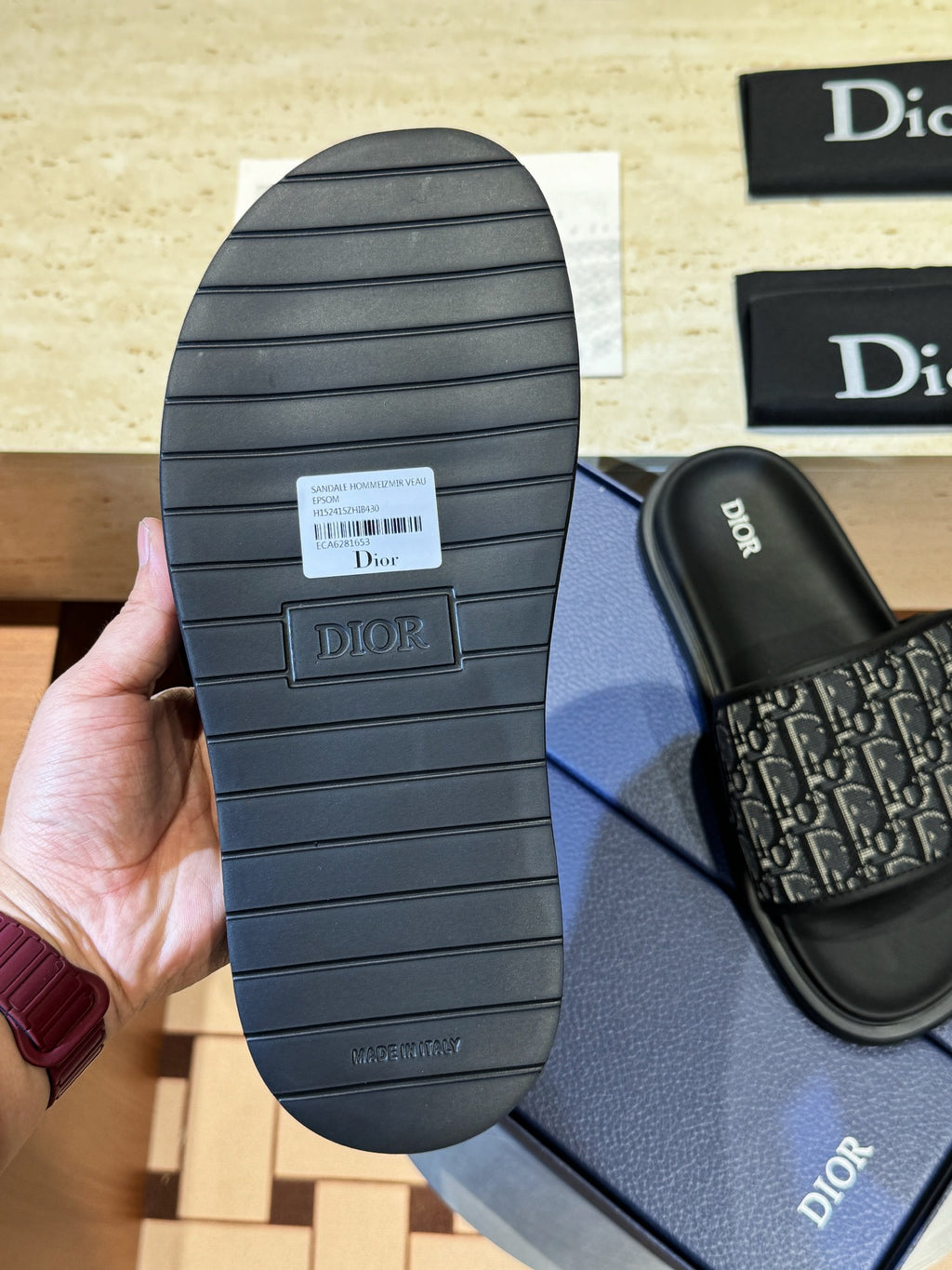 Claquettes Dior Oblique Noires